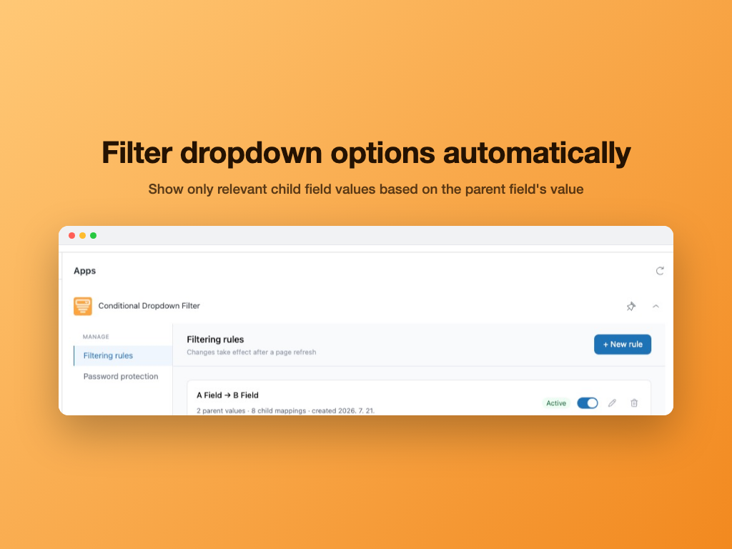 Conditional Dropdown Filter primary marketing image — Workflows app on the Zendesk Marketplace