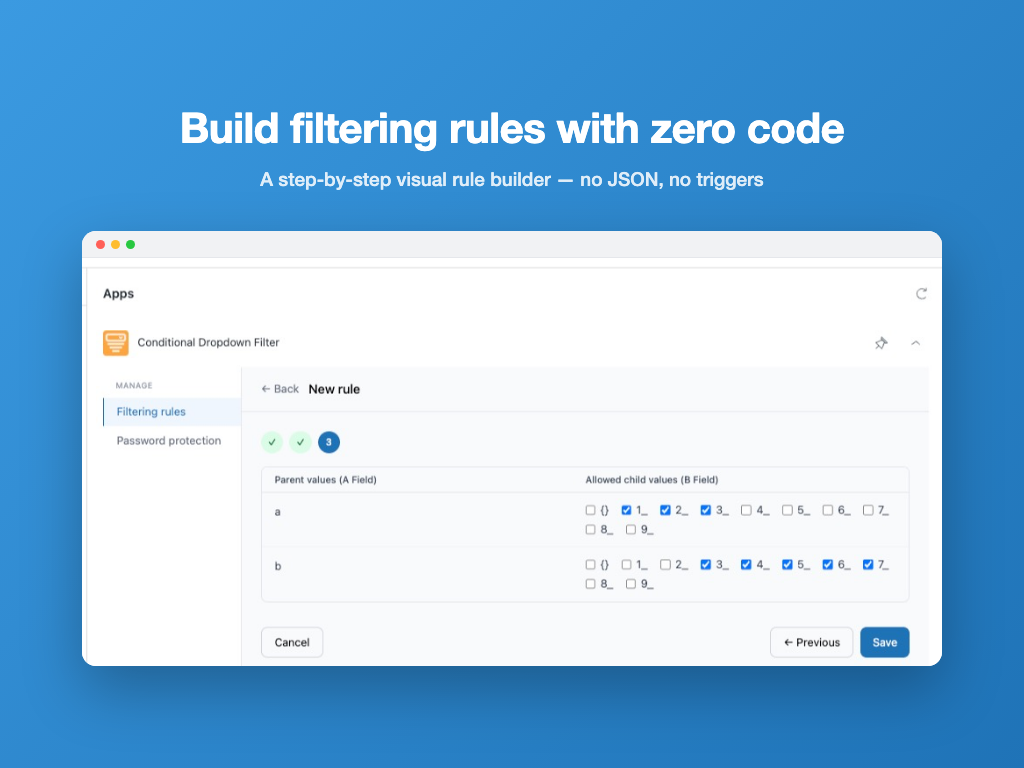 Conditional Dropdown Filter dashboard view — Workflows app on the Zendesk Marketplace